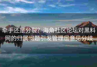 牵手还是分裂？海角社区论坛对黑料网的归属问题引发管理层意见分歧