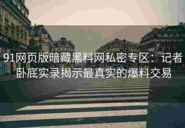 91网页版暗藏黑料网私密专区：记者卧底实录揭示最真实的爆料交易