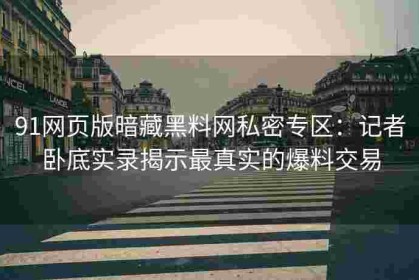 91网页版暗藏黑料网私密专区：记者卧底实录揭示最真实的爆料交易