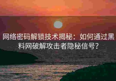 网络密码解锁技术揭秘：如何通过黑料网破解攻击者隐秘信号？