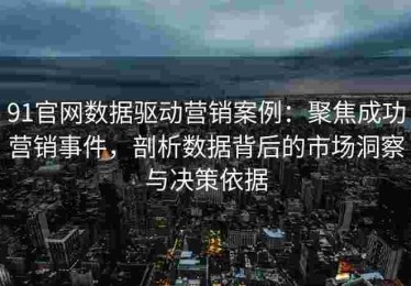 91官网数据驱动营销案例：聚焦成功营销事件，剖析数据背后的市场洞察与决策依据