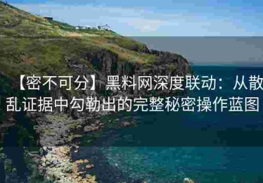 【密不可分】黑料网深度联动：从散乱证据中勾勒出的完整秘密操作蓝图
