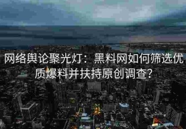 网络舆论聚光灯：黑料网如何筛选优质爆料并扶持原创调查？