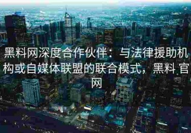 黑料网深度合作伙伴：与法律援助机构或自媒体联盟的联合模式，黑料 官网