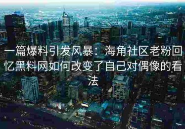一篇爆料引发风暴：海角社区老粉回忆黑料网如何改变了自己对偶像的看法
