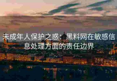 未成年人保护之惑：黑料网在敏感信息处理方面的责任边界