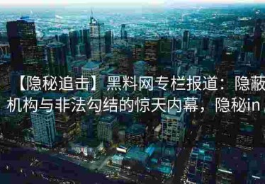 【隐秘追击】黑料网专栏报道：隐蔽机构与非法勾结的惊天内幕，隐秘in