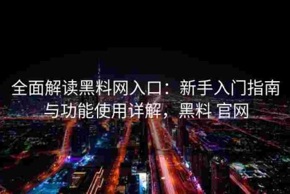 全面解读黑料网入口：新手入门指南与功能使用详解，黑料 官网