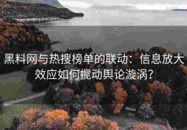 黑料网与热搜榜单的联动：信息放大效应如何搅动舆论漩涡？