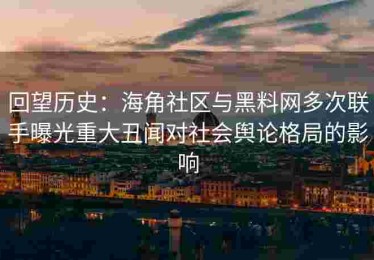 回望历史：海角社区与黑料网多次联手曝光重大丑闻对社会舆论格局的影响