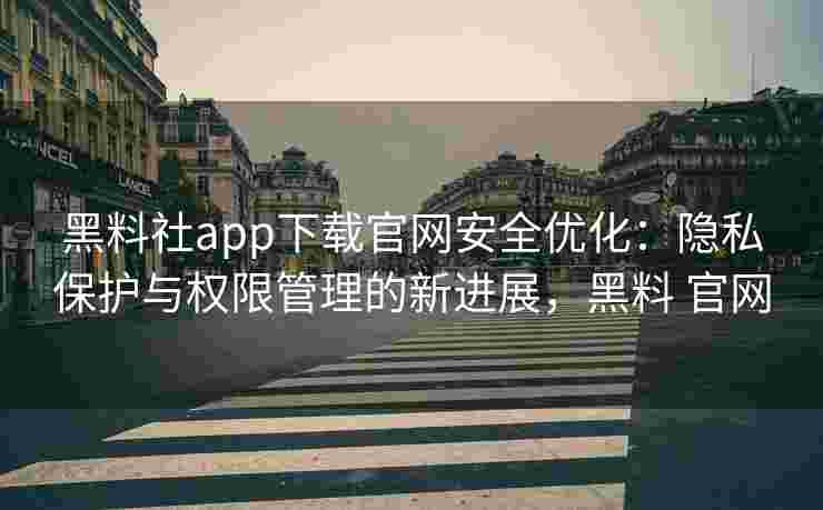 黑料社app下载官网安全优化：隐私保护与权限管理的新进展，黑料 官网