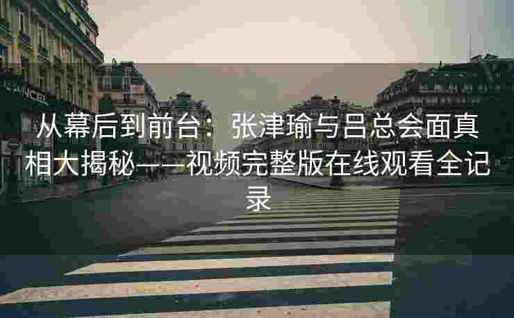 从幕后到前台：张津瑜与吕总会面真相大揭秘——视频完整版在线观看全记录