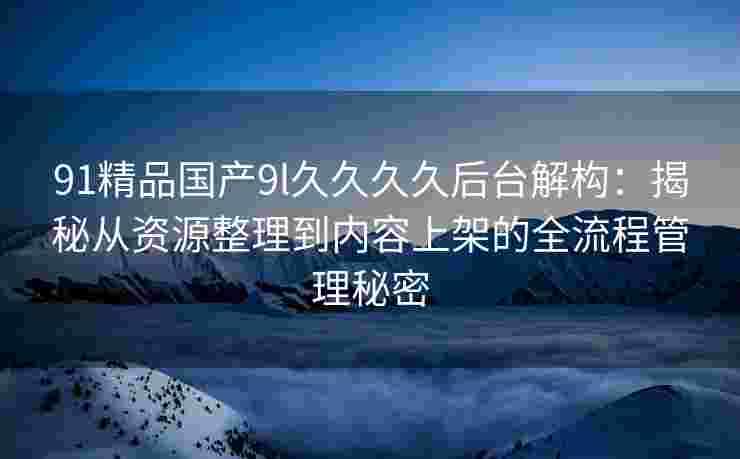 91精品国产9l久久久久后台解构：揭秘从资源整理到内容上架的全流程管理秘密