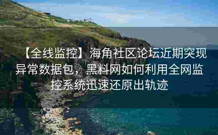 【全线监控】海角社区论坛近期突现异常数据包，黑料网如何利用全网监控系统迅速还原出轨迹